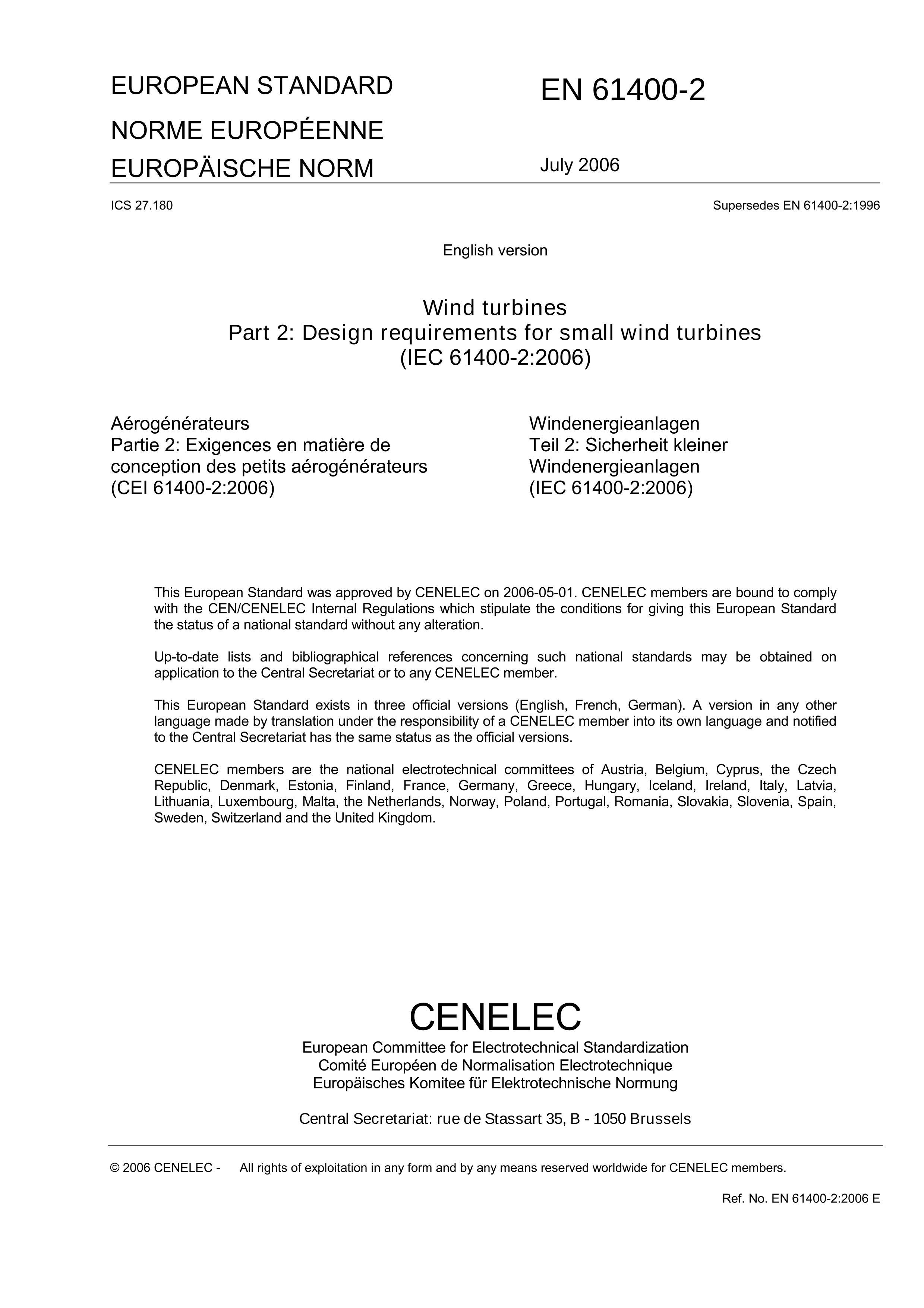 BS EN 61400-2-2006 Wind turbines Part 2- Design requirements for small wind turbines.pdf3ҳ