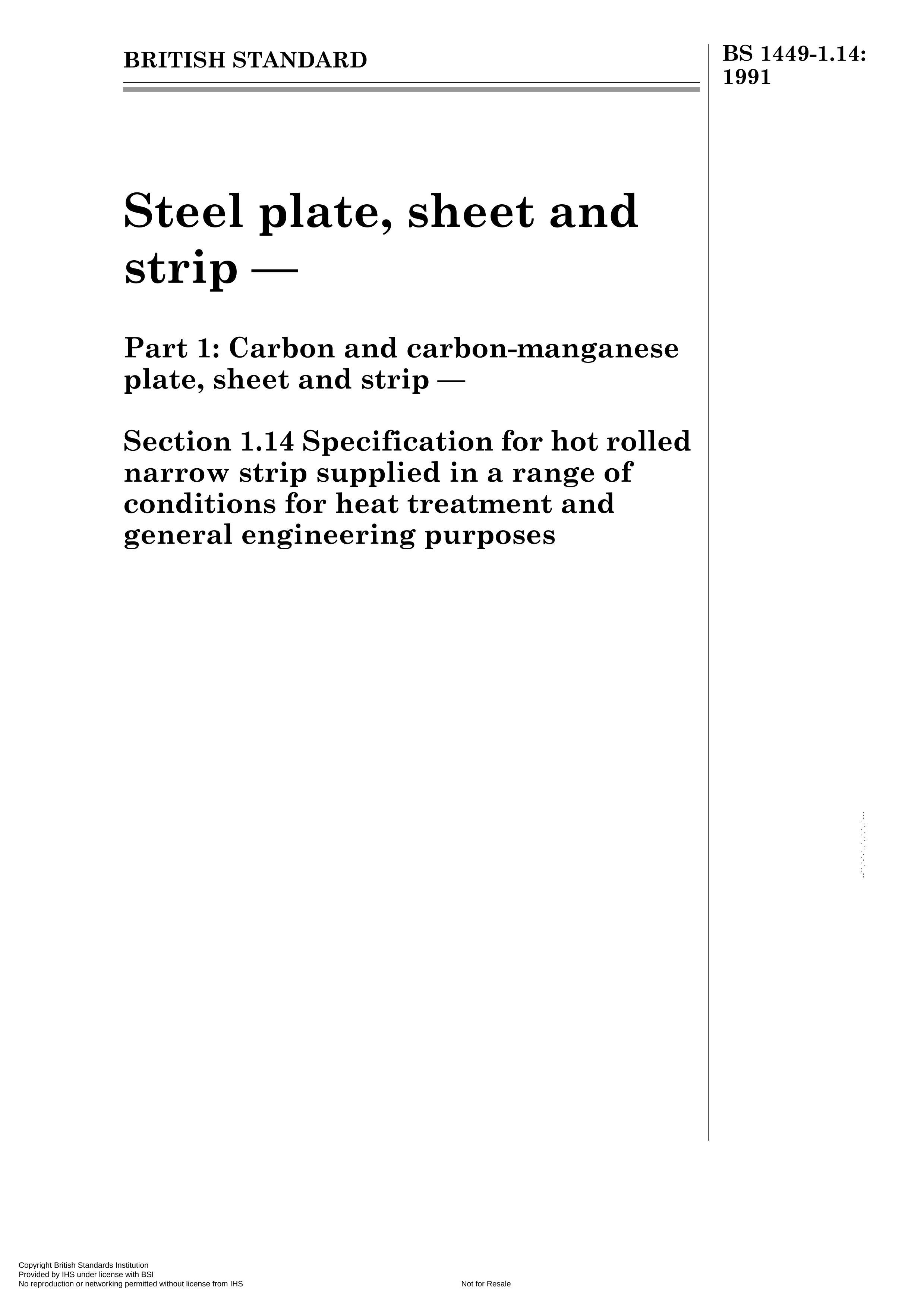 BS 1449-1.14-1998 ְ塢塢 1̼̼̰塢ʹ 1.14ȴһ㹤;һϵ¹ӦխĹ淶EN.pdf1ҳ