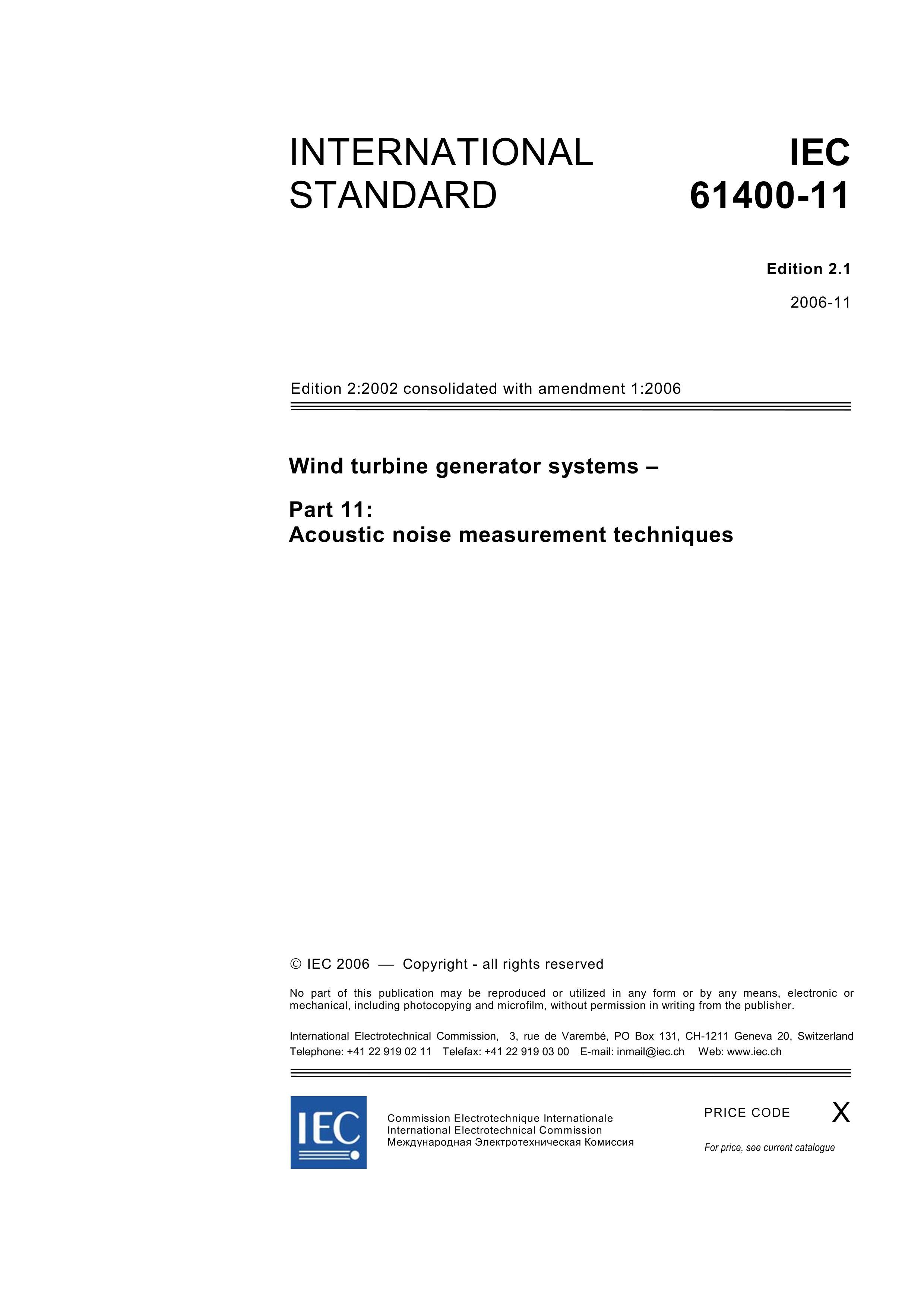 IEC 61400-11-2006 Wind turbine generator systems C Part 11 Acoustic noise measurement techniques .pdf3ҳ