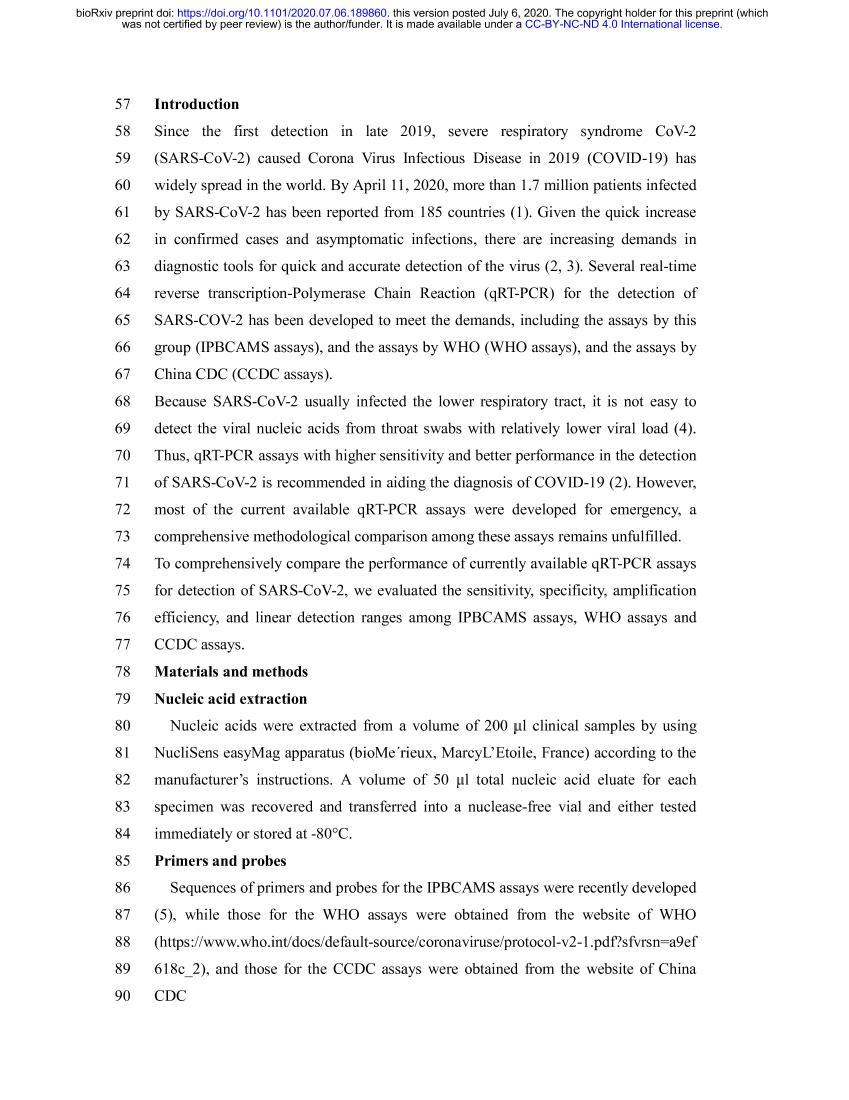 Comparison of three TaqMan Real-Time Reverse Transcri-ption-PCR assays in detecting SARS-CoV-23ҳ