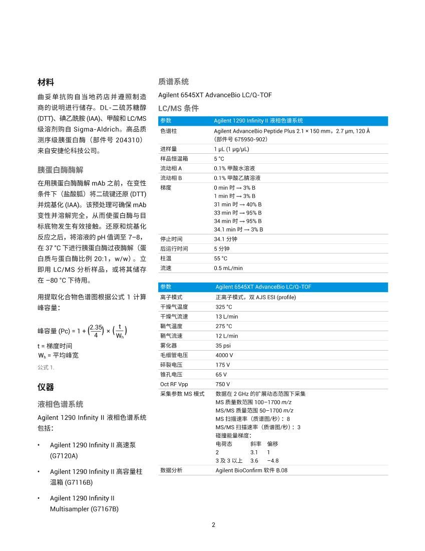 üΪӶԼ LC/MS ׷ʹ Agilent AdvanceBio Peptide Plus ɫ2ҳ