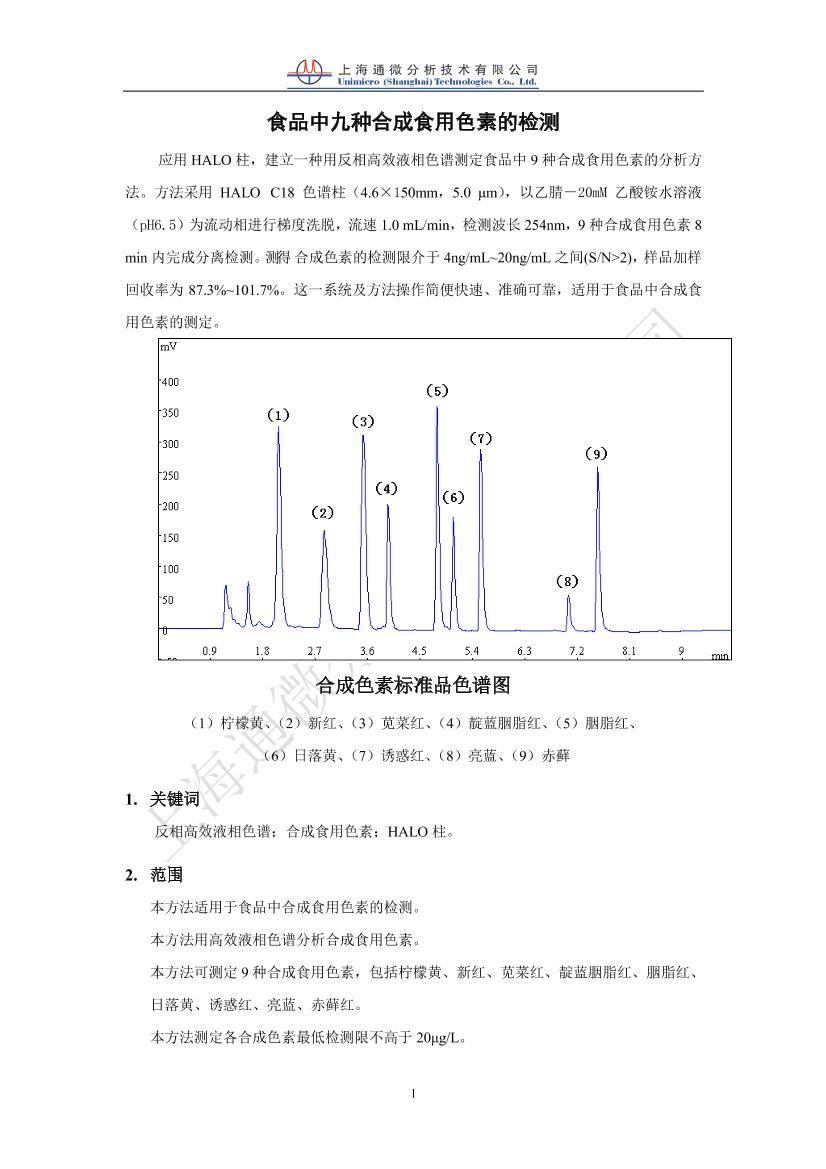 Ϻͨ΢HPLC-C18ʳƷƵļ1ҳ