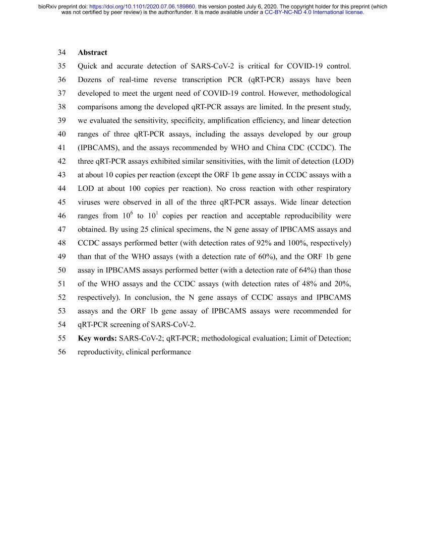 Comparison of three TaqMan Real-Time Reverse Transcri-ption-PCR assays in detecting SARS-CoV-22ҳ