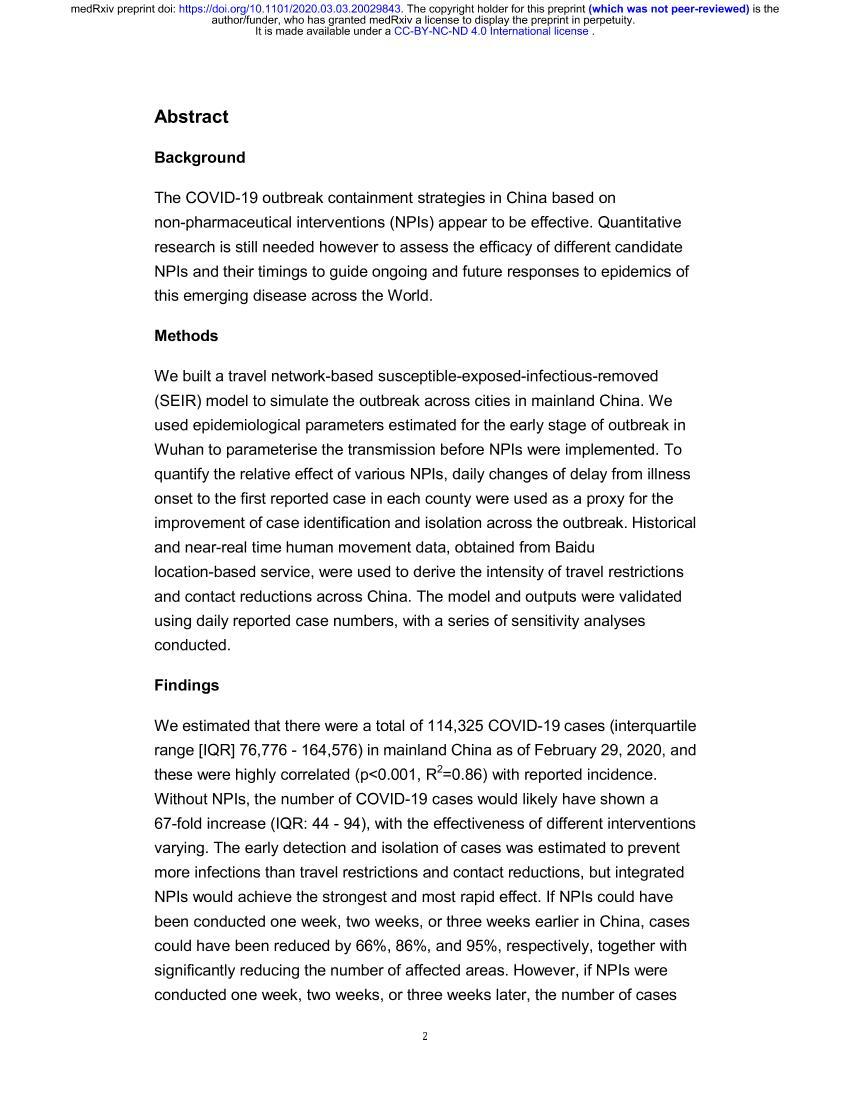 Effect of non-pharmaceutical interventions for containing the COVID-19 outbreak an observational and modelling study.pdf2ҳ