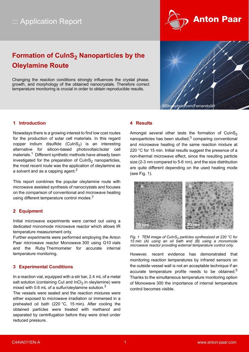 Formation of CuInS2 Nanoparticles by the Oleylamine Route1ҳ