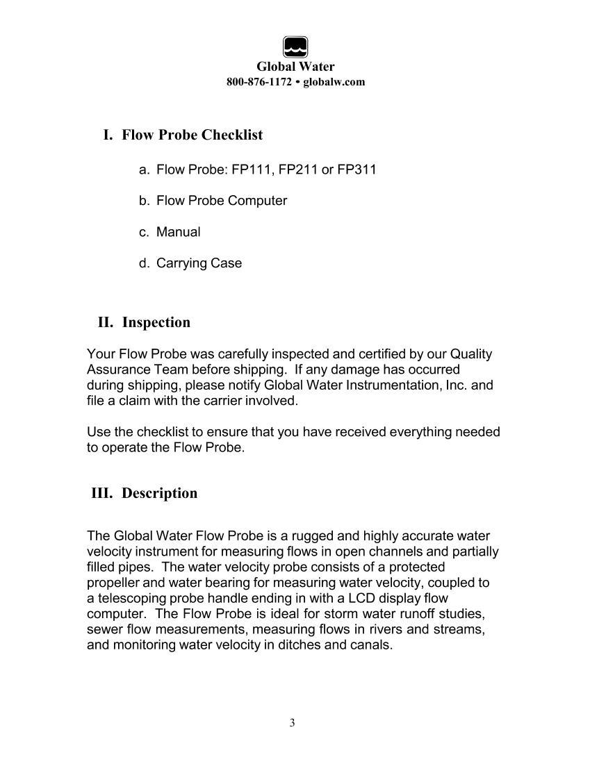 FP111-FP211-FP311 Global Water Flow Probeûֲ3ҳ