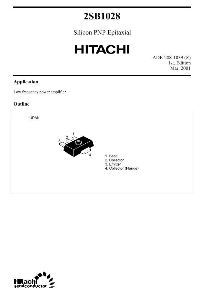 2SB1028  1W  160V  PNPƬСܣ.PDF1ҳ