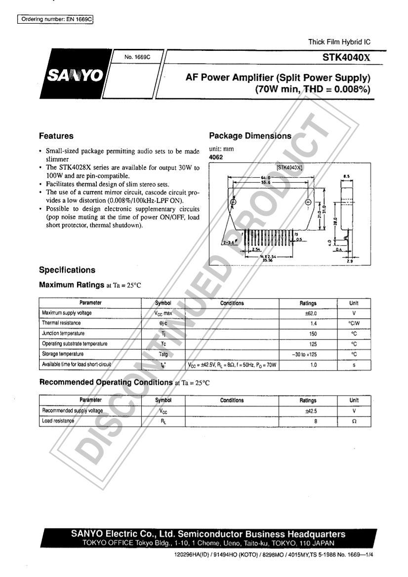 STK4040X70W  AFƵʷŴICԴ.PDF1ҳ