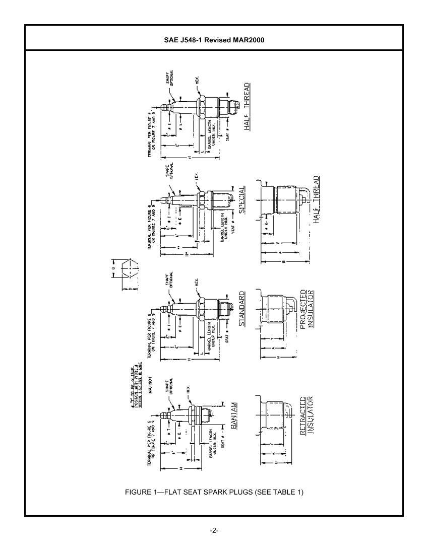 SAE J548-1 (R) Spark Plugs2ҳ