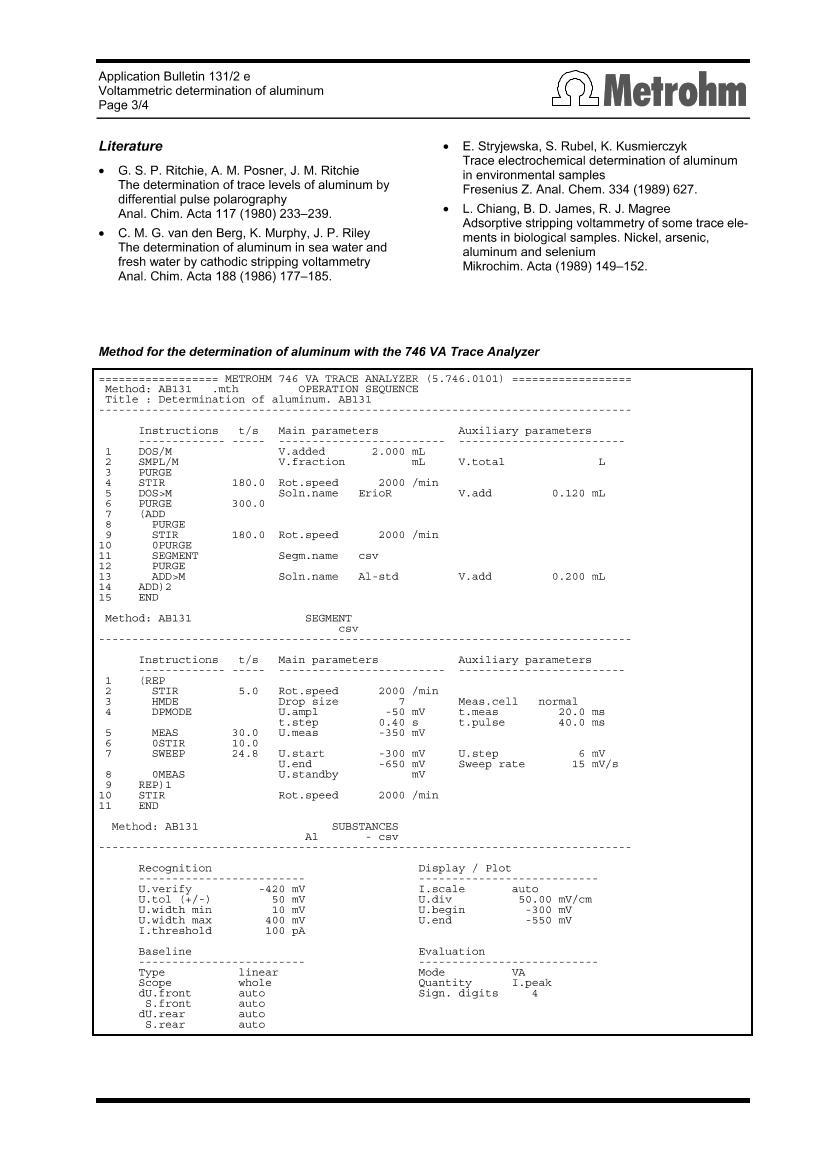 Voltammetric determination of aluminum3ҳ