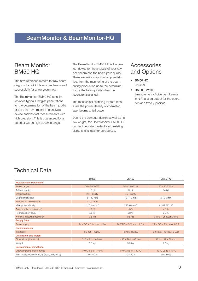 PRIMES_BeamMonitor&amp;BeamMonitor-HQ_DATASHEET3ҳ