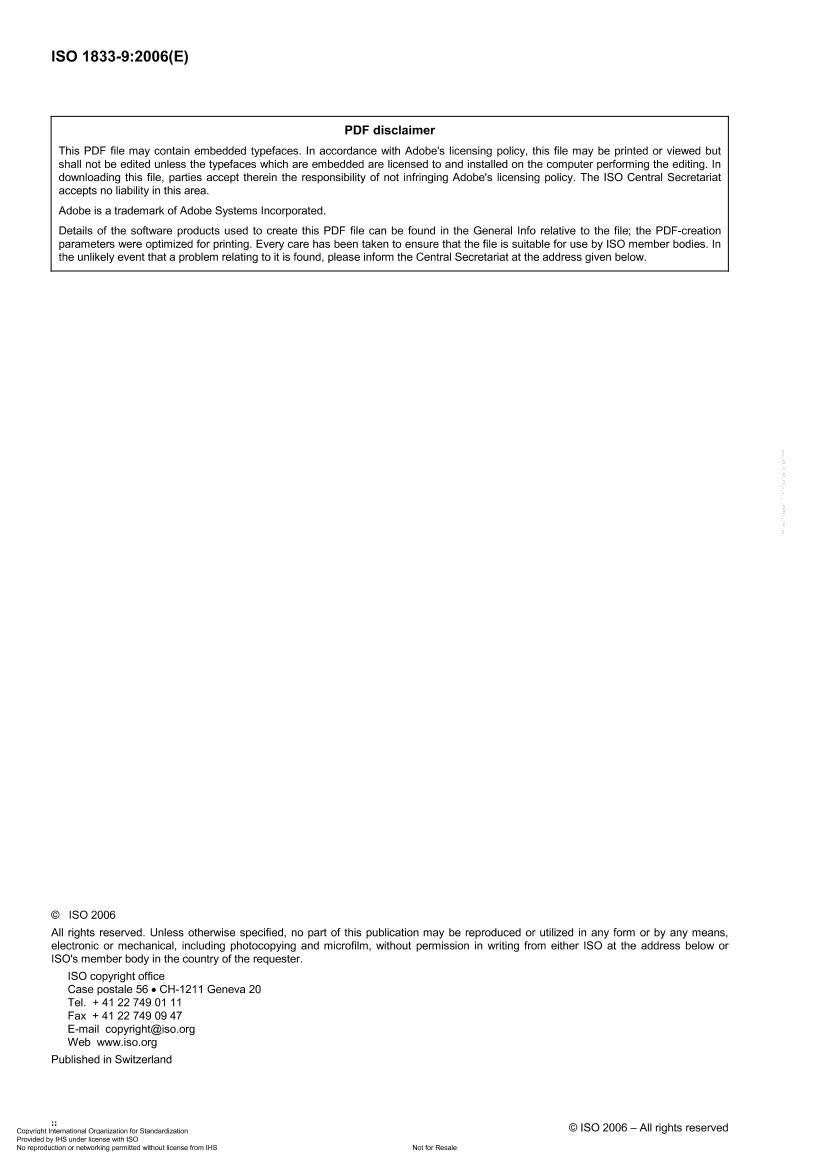 ISO 1833-92006 Textiles -- Quantitative chemical analysis -- Part 9Mixtures of acetate and triacetate fibres (method using benzyl alcohol)2ҳ