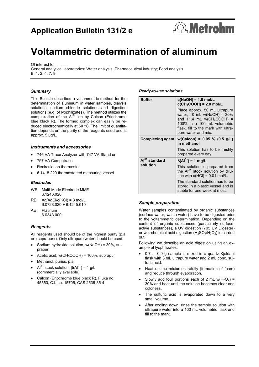 Voltammetric determination of aluminum1ҳ