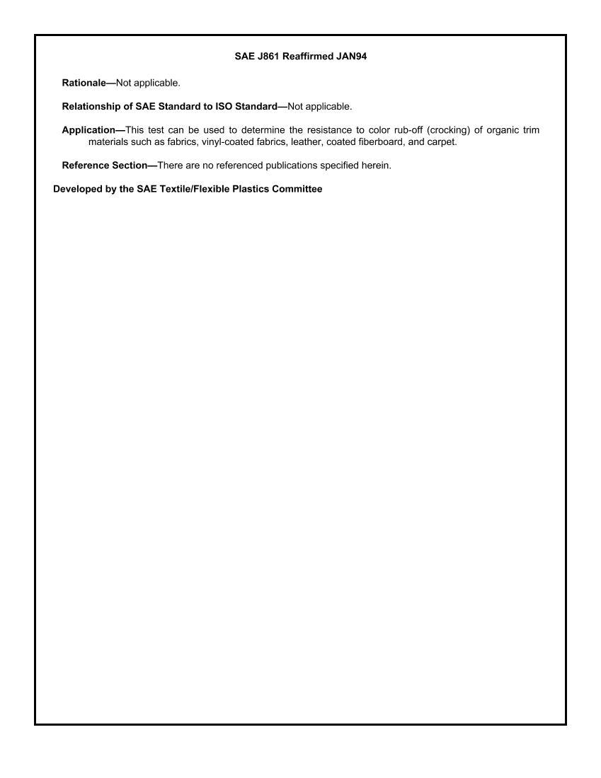 SAE J861 METHOD OF TESTING RESISTANCE TO CROCKING OF ORGANIC TRIM MATERIALS3ҳ