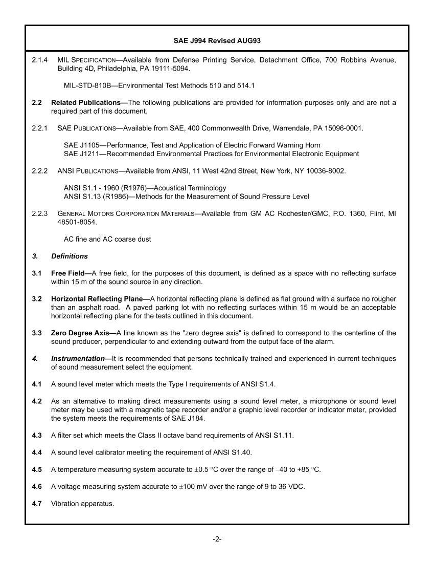 SAE J994 (R) ALARMBACKUPELECTRIC LABORATORY PERFORMANCE TESTING2ҳ