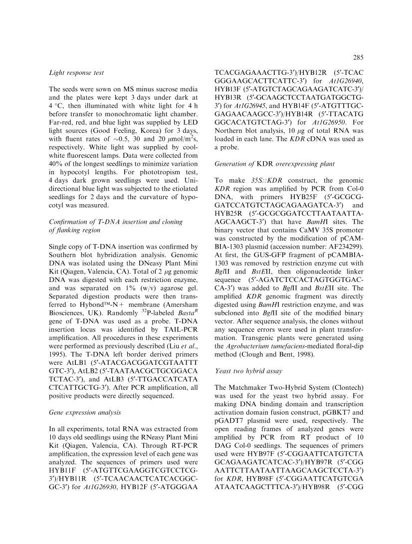 KIDARI, Encoding a Non-DNA Binding bHLH Protein, Represses Light Signal Transduction in Arabidopsis3ҳ