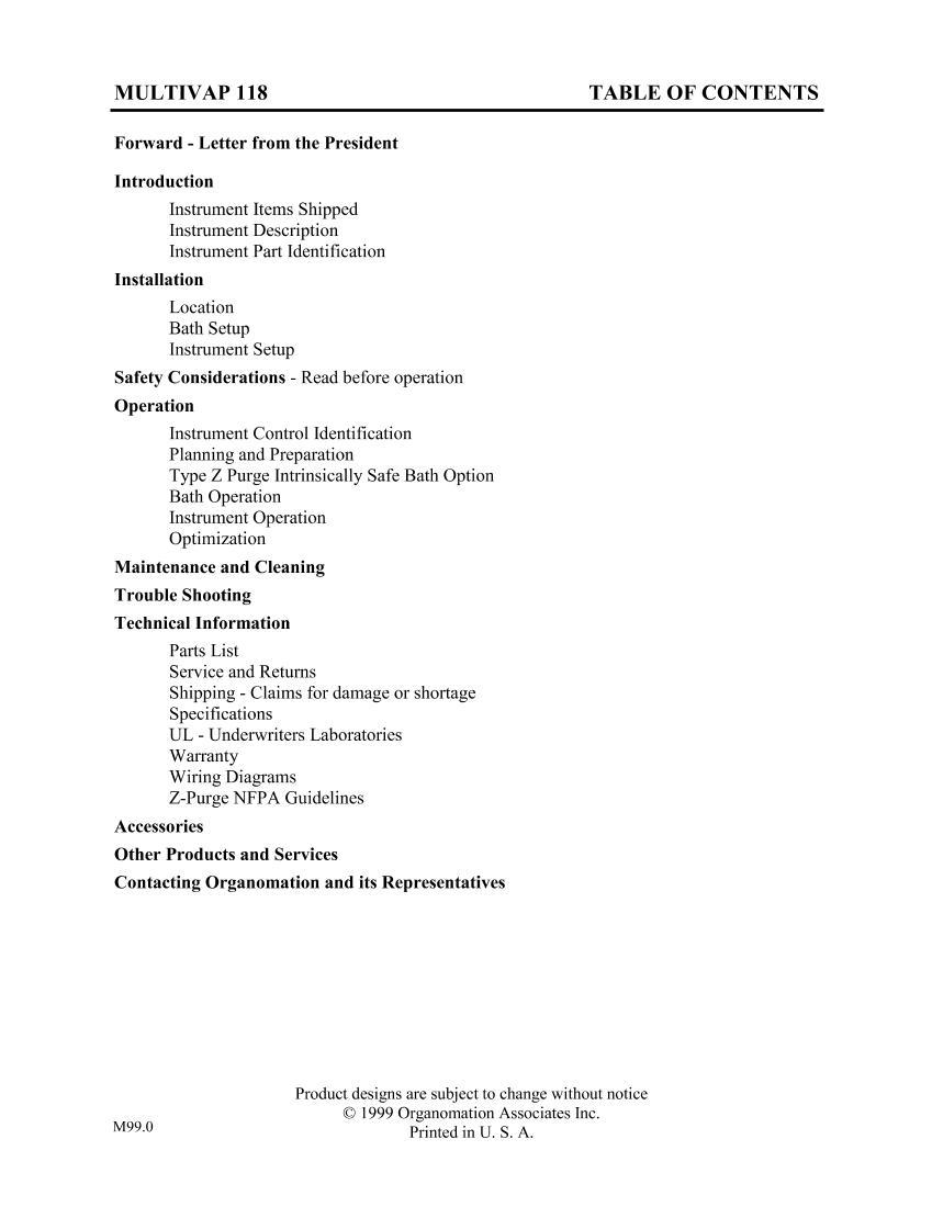 Nitrogen Evaporation System    Model 118    DIGITAL & TIME CONTROL SYSTEM  INSTRUCTION MANUAL3ҳ