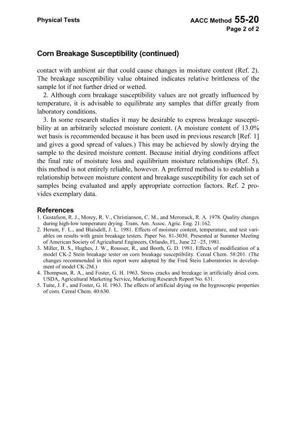 AACC 55-20 Corn Breakage Susceptibility2ҳ