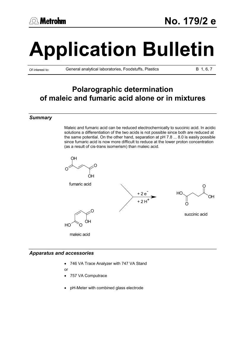 Polarographic determination of maleic1ҳ