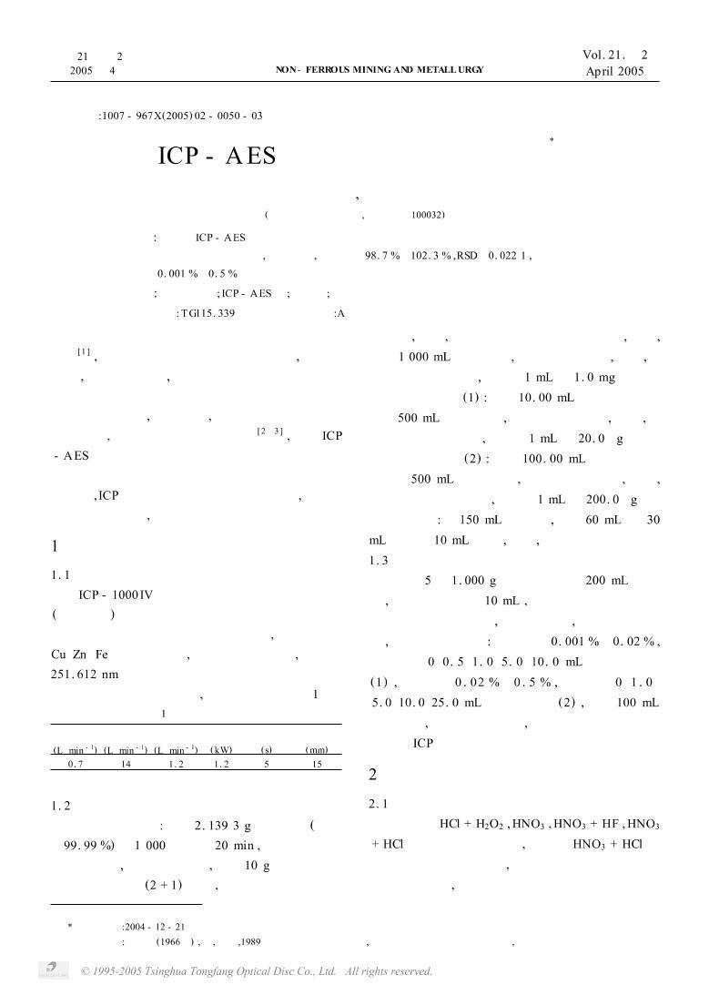 ICP - AES ⶨͭϽ΢1ҳ