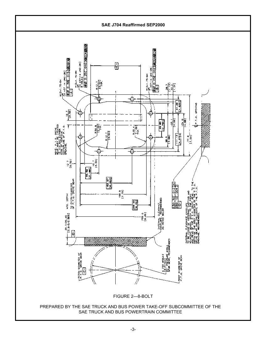 SAE J704 Openings for Six- and Eight-Bolt Truck Transmission Mounted Power Take-Offs3ҳ