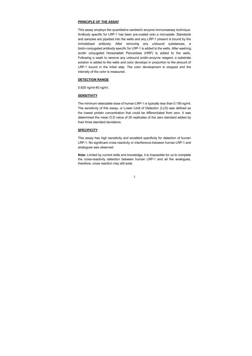 ˵ܶ֬ص1(LRP-1)ELISA Kit˵2ҳ