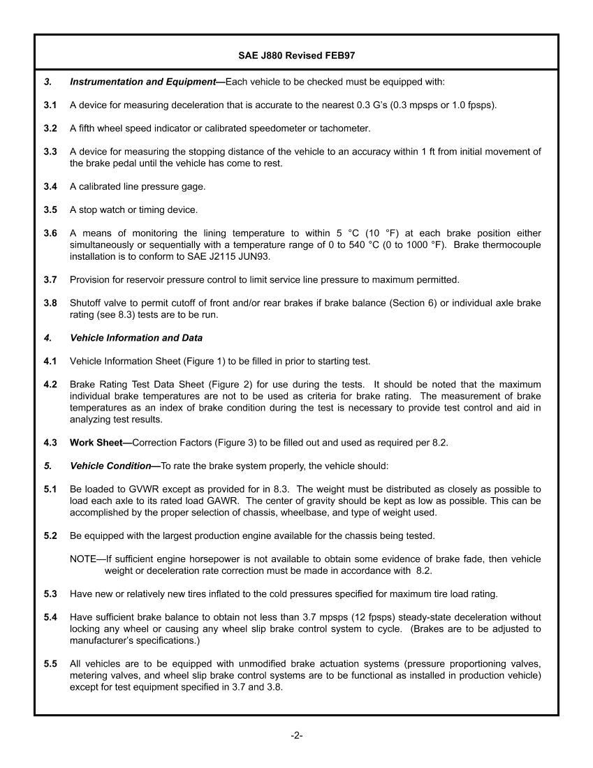 SAE J880 (R) BRAKE SYSTEM RATING TEST CODECOMMERCIAL VEHICLES2ҳ