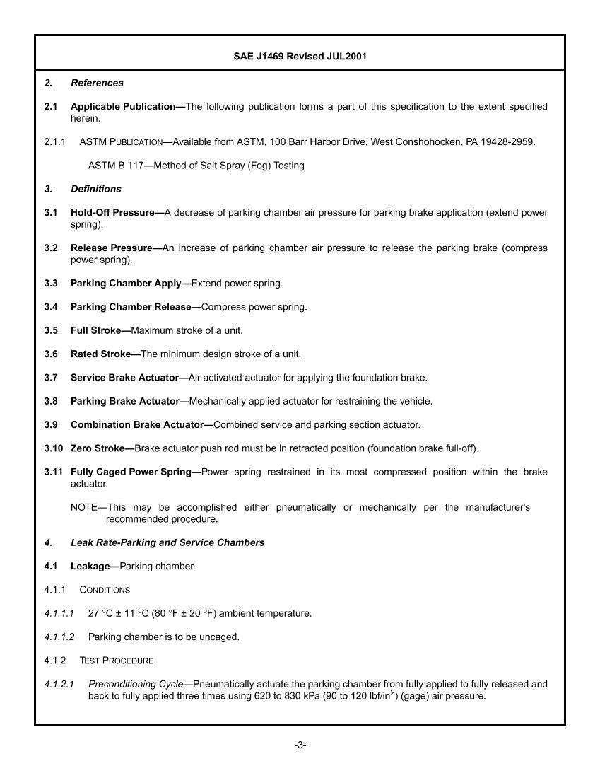 SAE J1469-2001 Air Brake Actuator Test Procedure Truck-Tractor Bus Trailers3ҳ