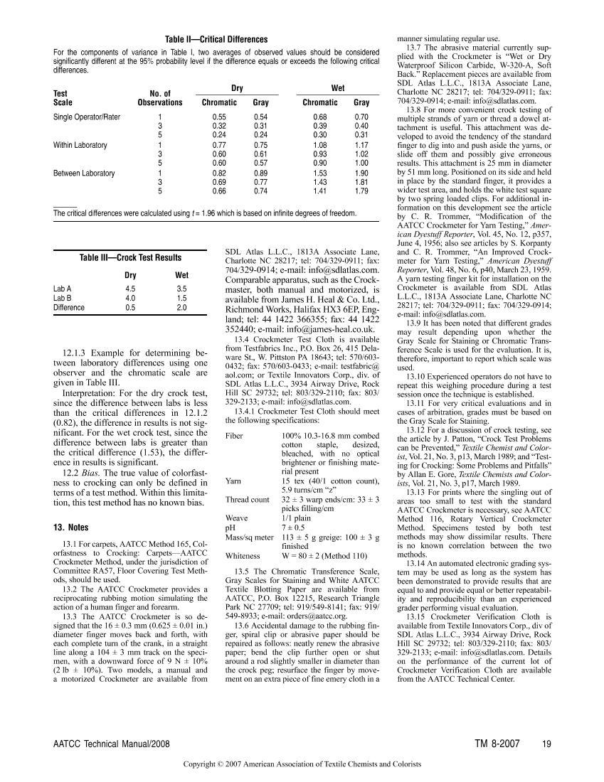 AATCC 8-2007 Colorfastness to Crocking: AATCC Crockmeter Method3ҳ