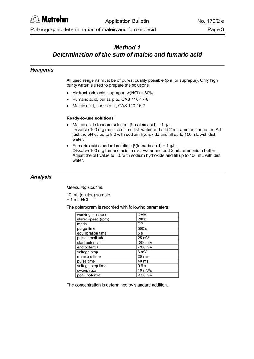 Polarographic determination of maleic3ҳ