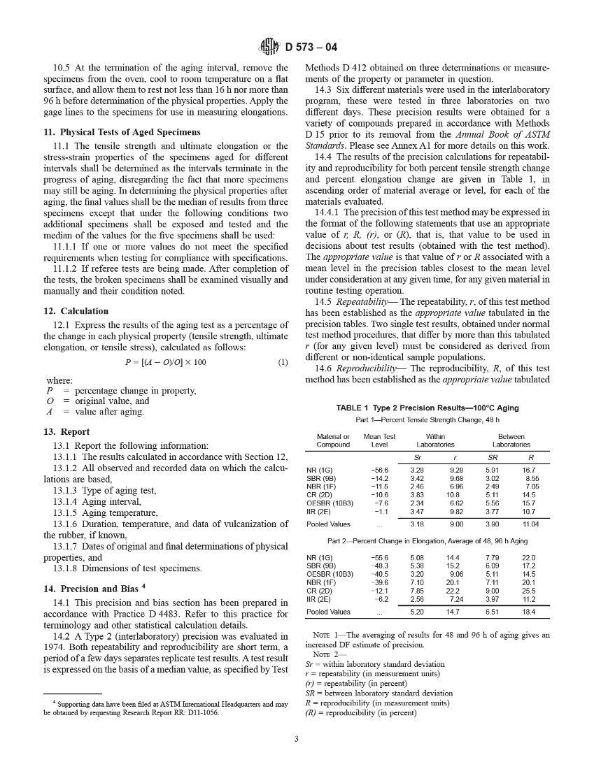 D 573-2004 standard test method for rubber-deterioration in an air oven3ҳ